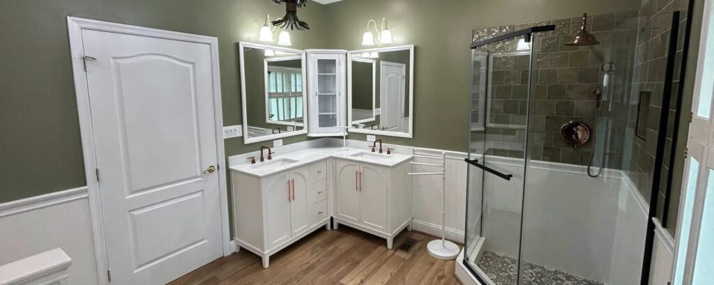 bathroom after being remodeled